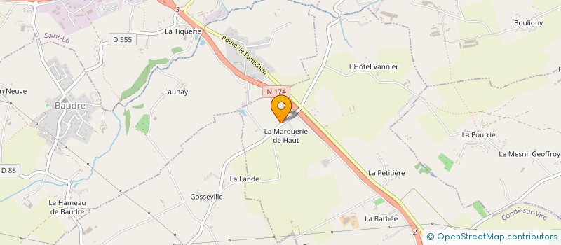 localisation de l'entreprise GAEC DE LA GRANGE AUX LAPINS à CONDE-SUR-VIRE