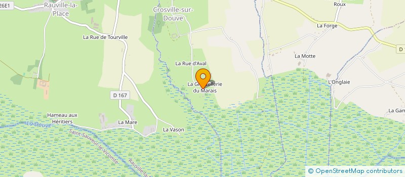 localisation de l'entreprise GAEC DE LA GRINDELLERIE à CROSVILLE-SUR-DOUVE