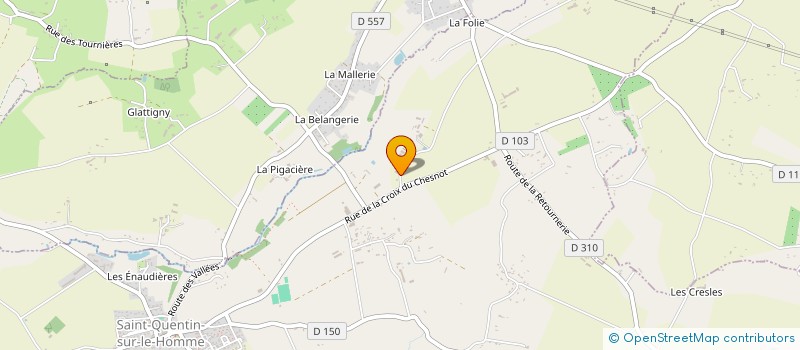 localisation de l'entreprise GAEC DE LA GUYONNIERE à SAINT-QUENTIN-SUR-LE-HOMME