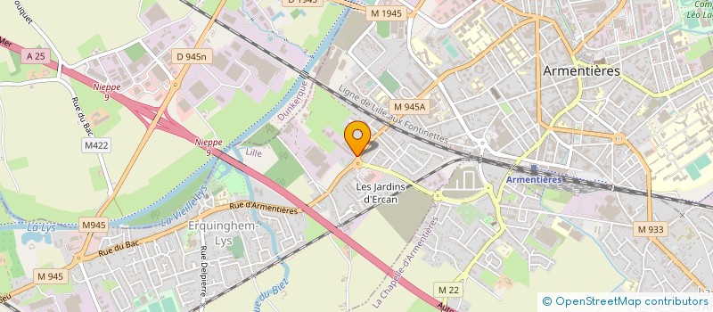 localisation de l'entreprise GAEC DE LA HAUTEFEUILLE  ERQUINGHEM-LYS