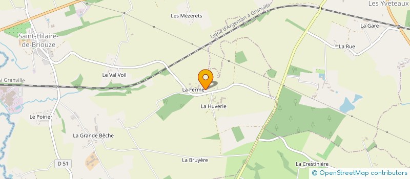 localisation de l'entreprise GAEC DE LA HUVERIE à SAINT-HILAIRE-DE-BRIOUZE