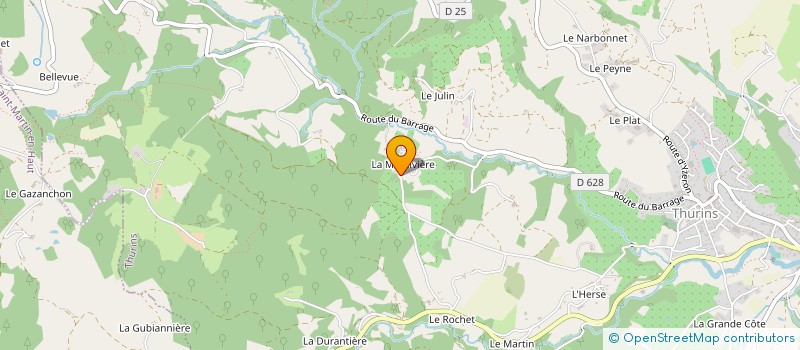 localisation de l'entreprise GAEC DE LA MATHIVIERE  THURINS