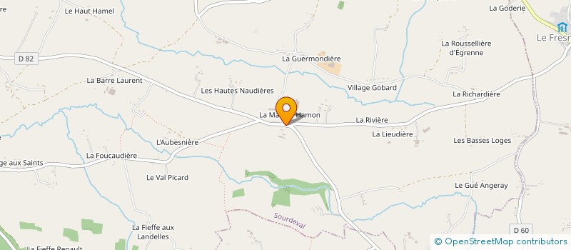 localisation de l'entreprise GAEC DE LA MAZURE à SOURDEVAL