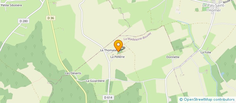 localisation de l'entreprise GAEC DE LA PELLERIE à LA MADELEINE-BOUVET