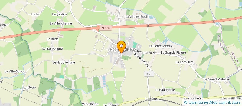 localisation de l'entreprise GAEC DE LA PETITE RIVIERE à ROZ-LANDRIEUX