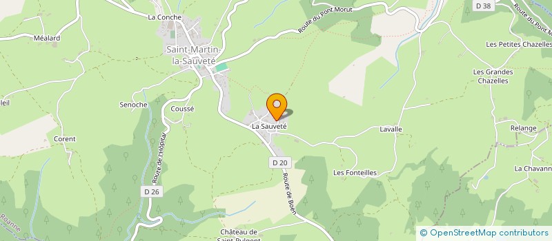 localisation de l'entreprise GAEC DE LA SAUVETE à SAINT-MARTIN-LA-SAUVETE