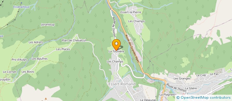 localisation de l'entreprise GAEC DE LA TOUVIERE à ESSERT-ROMAND