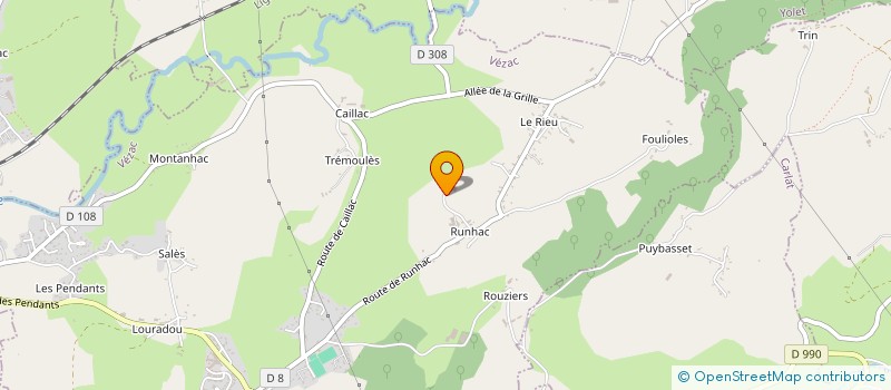 localisation de l'entreprise GAEC DE LA VACHE ROUGE à VEZAC