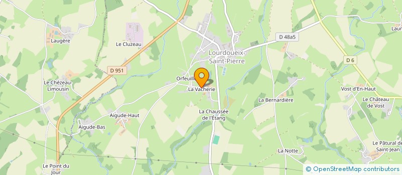 localisation de l'entreprise GAEC DE LA VACHERIE à LOURDOUEIX-SAINT-PIERRE