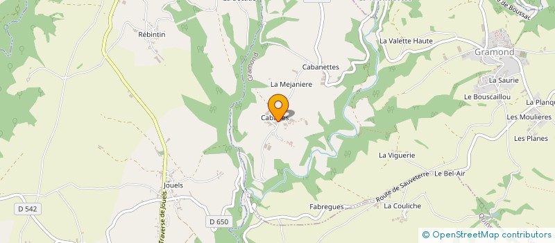 localisation de l'entreprise GAEC DE LA VALLEE DU LEZERT  CABANES