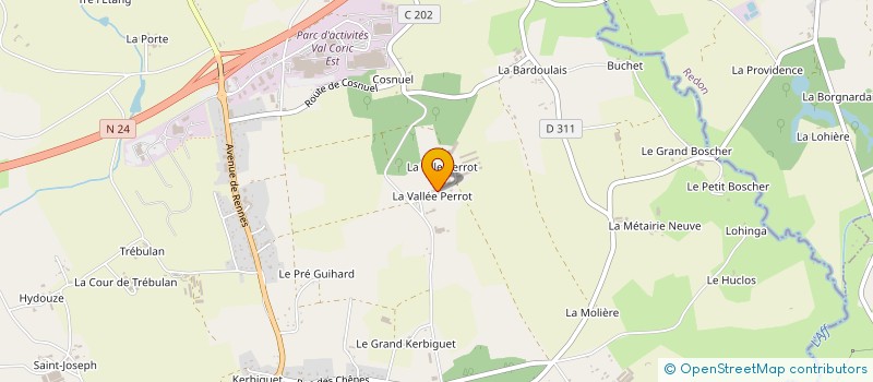 localisation de l'entreprise GAEC DE LA VALLEE PERROT à GUER