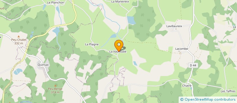 localisation de l'entreprise GAEC DE LA VAULOUBE à CHATEAUPONSAC