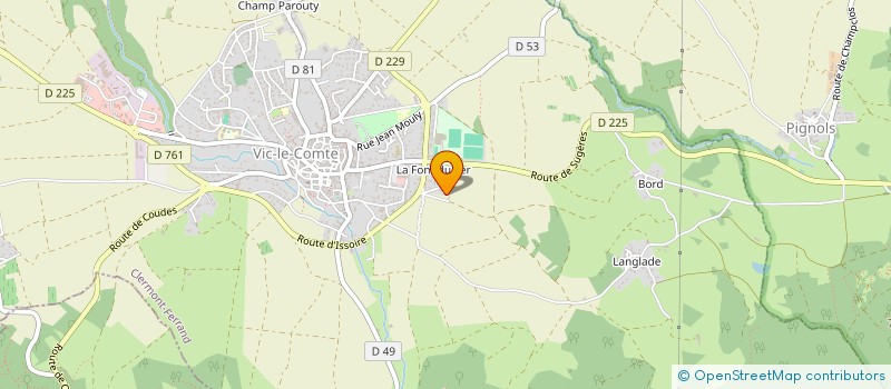 localisation de l'entreprise GAEC DE LANGLADE  VIC-LE-COMTE