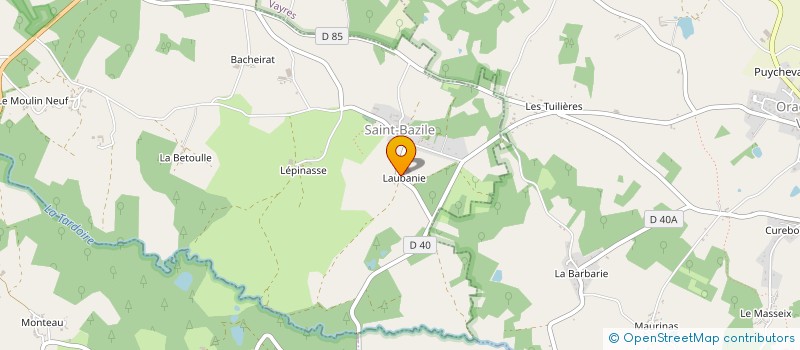 localisation de l'entreprise GAEC DE LAUBANIE à SAINT-BAZILE