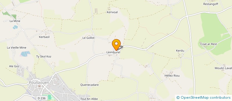 localisation de l'entreprise GAEC DE LEIMBUREL à POULLAOUEN