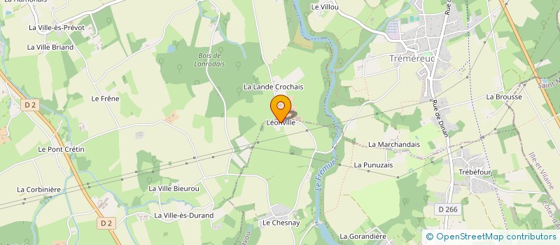 localisation de l'entreprise GAEC DE LEONVILLE à PLESLIN-TRIGAVOU