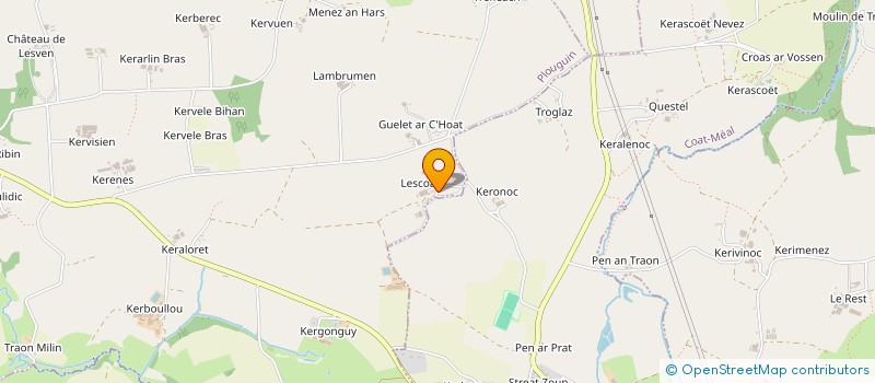 localisation de l'entreprise GAEC DE LESCOAT à PLOUGUIN