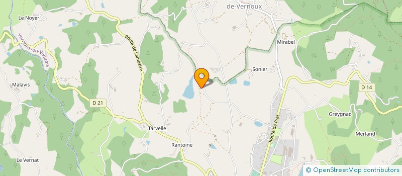 localisation de l'entreprise GAEC DE LIOUX à VERNOUX-EN-VIVARAIS