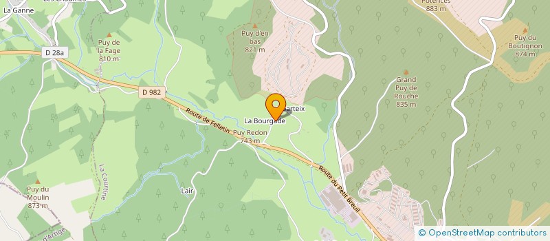 localisation de l'entreprise GAEC DE LOMBARTEIX à LA COURTINE