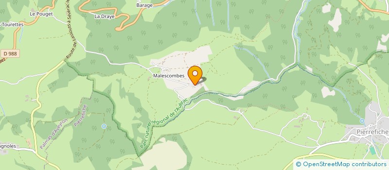 localisation de l'entreprise GAEC DE MALESCOMBES  SAINTE-EULALIE-D OLT