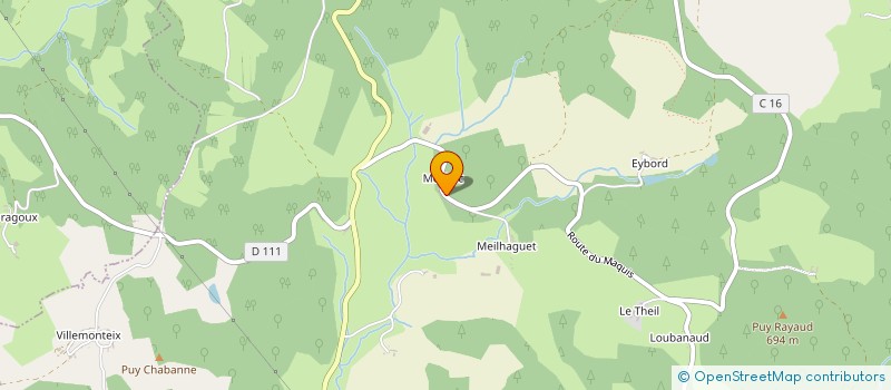 localisation de l'entreprise GAEC DE MEILHAC  EYMOUTIERS