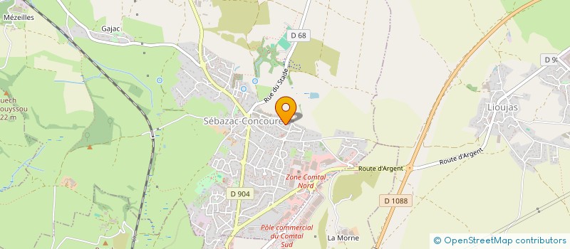 localisation de l'entreprise GAEC DE MEZEILLES à SEBAZAC-CONCOURES