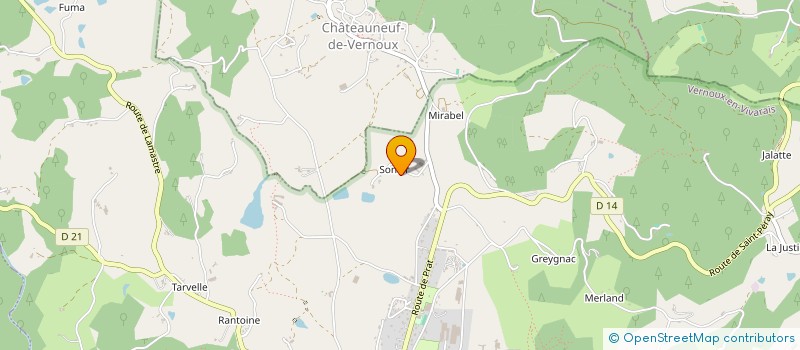 localisation de l'entreprise GAEC DE MIRABEL à VERNOUX-EN-VIVARAIS