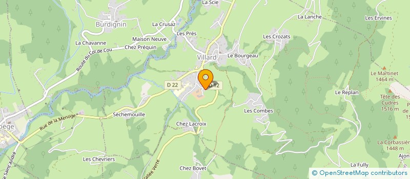 localisation de l'entreprise GAEC DE MIRIBEL  VILLARD