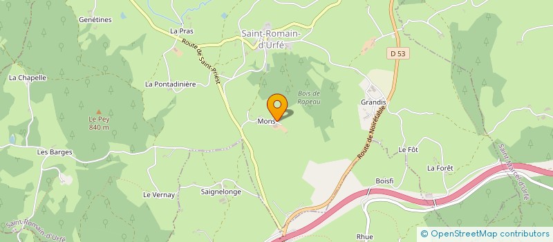 localisation de l'entreprise GAEC DE MONS à SAINT-ROMAIN-D'URFE