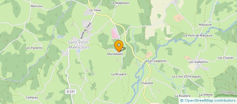localisation de l'entreprise GAEC DE MONTEBELLO  SAINT-VICTOR-MALESCOURS