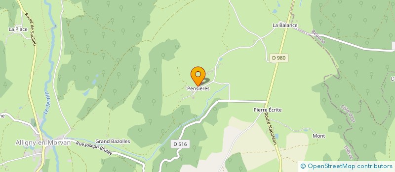 localisation de l'entreprise GAEC DE PENSIERE  ALLIGNY-EN-MORVAN
