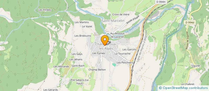 localisation de l'entreprise GAEC DE PIE BRUN à CHATEAUROUX-LES-ALPES