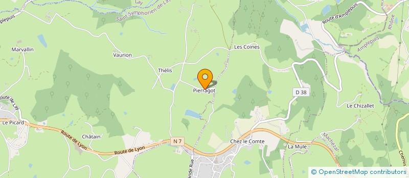 localisation de l'entreprise GAEC DE PIERRAGOT à SAINT-SYMPHORIEN-DE-LAY