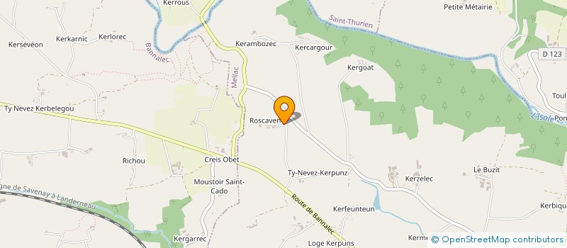 localisation de l'entreprise GAEC DE ROSCAVEN  MELLAC