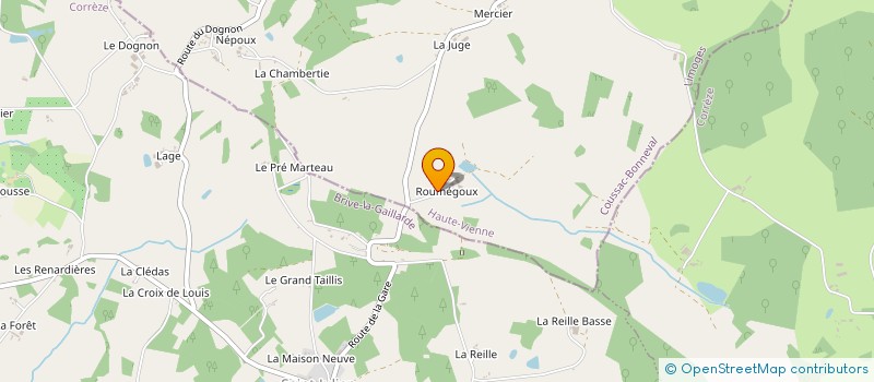 localisation de l'entreprise GAEC DE ROUMEGOUX à COUSSAC-BONNEVAL