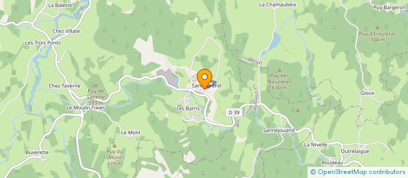 localisation de l'entreprise GAEC DE SANNEGRAND à SAINT-SILVAIN-BELLEGARDE