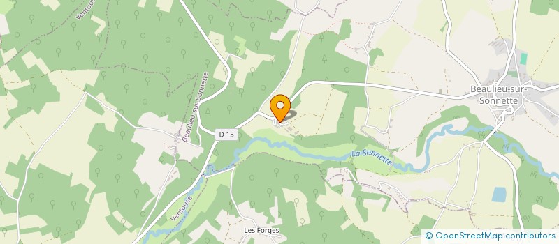 localisation de l'entreprise GAEC DE SANSAC à BEAULIEU-SUR-SONNETTE