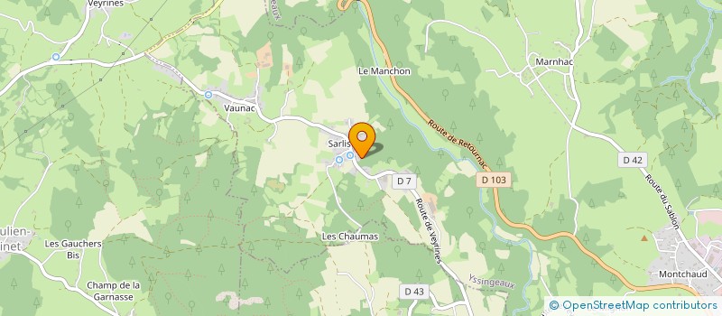 localisation de l'entreprise GAEC DE SARLIS à YSSINGEAUX