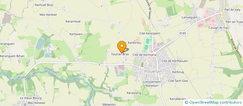 localisation de l'entreprise GAEC DE TOUL-RAN  PLOUENAN