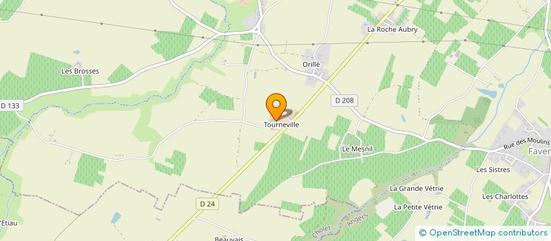 localisation de l'entreprise GAEC DE TOURNEVILLE  BELLEVIGNE-EN-LAYON