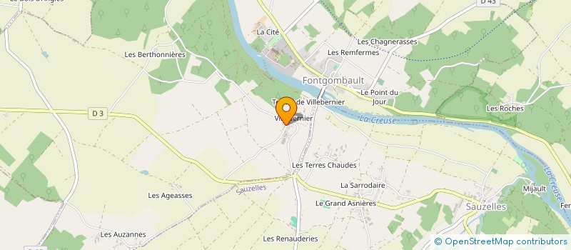 localisation de l'entreprise GAEC DE VILLEBERNIER à FONTGOMBAULT