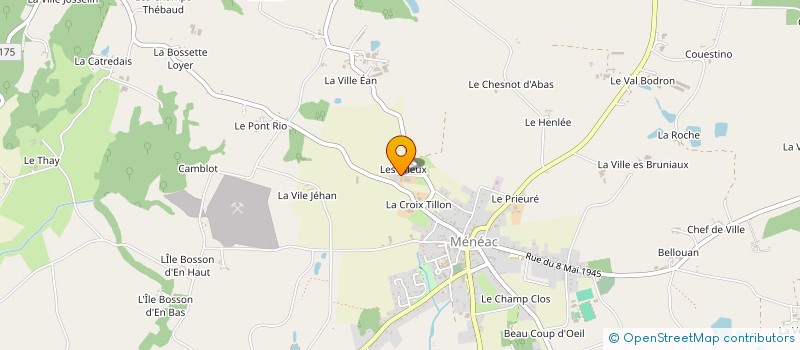 localisation de l'entreprise GAEC DES ALLEUX à MENEAC