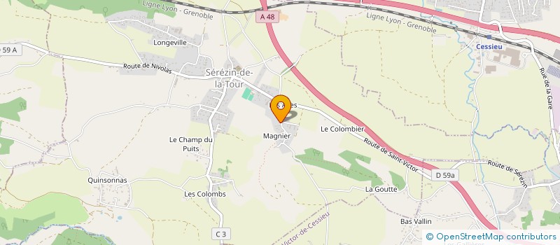 localisation de l'entreprise GAEC DES AYES  SEREZIN-DE-LA-TOUR