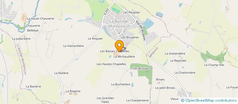 localisation de l'entreprise GAEC DES BASSES CHAPELLES à LA BAZOGE-MONTPINCON