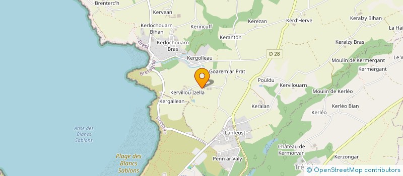 localisation de l'entreprise GAEC DES BLANCS SABLONS à PLOUMOGUER