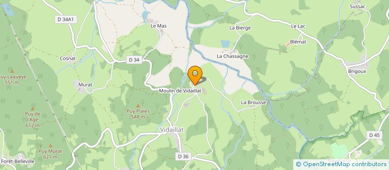 localisation de l'entreprise GAEC DES BORDES à VIDAILLAT