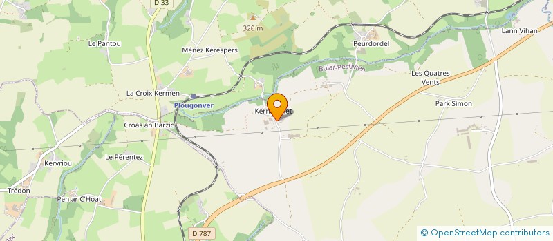 localisation de l'entreprise GAEC DES BRUYERES à BULAT-PESTIVIEN