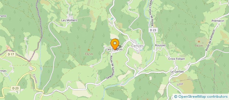 localisation de l'entreprise GAEC DES CHAPUIS à CENVES