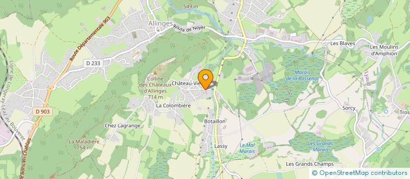 localisation de l'entreprise GAEC DES DEUX CHATEAUX à ALLINGES