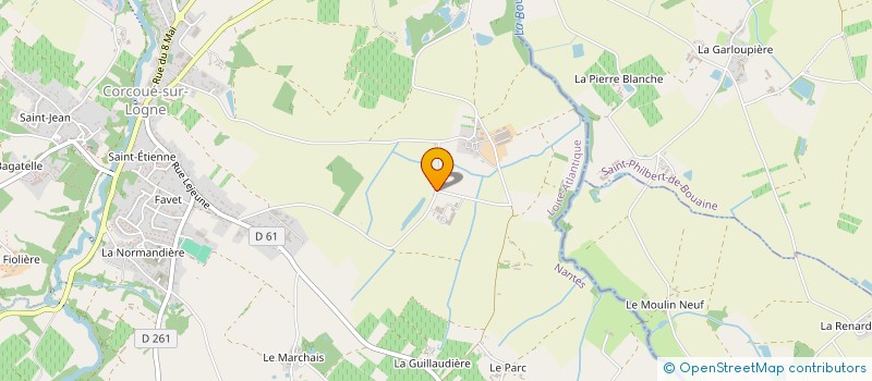 localisation de l'entreprise GAEC DES DEUX COURS D'EAU  CORCOUE-SUR-LOGNE